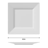 4.5 In. White Square Plates - 100 Count